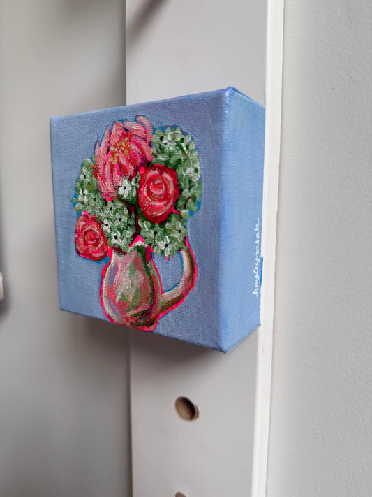 Whimsical Bouquet 4”x 4” Acrylic Painting