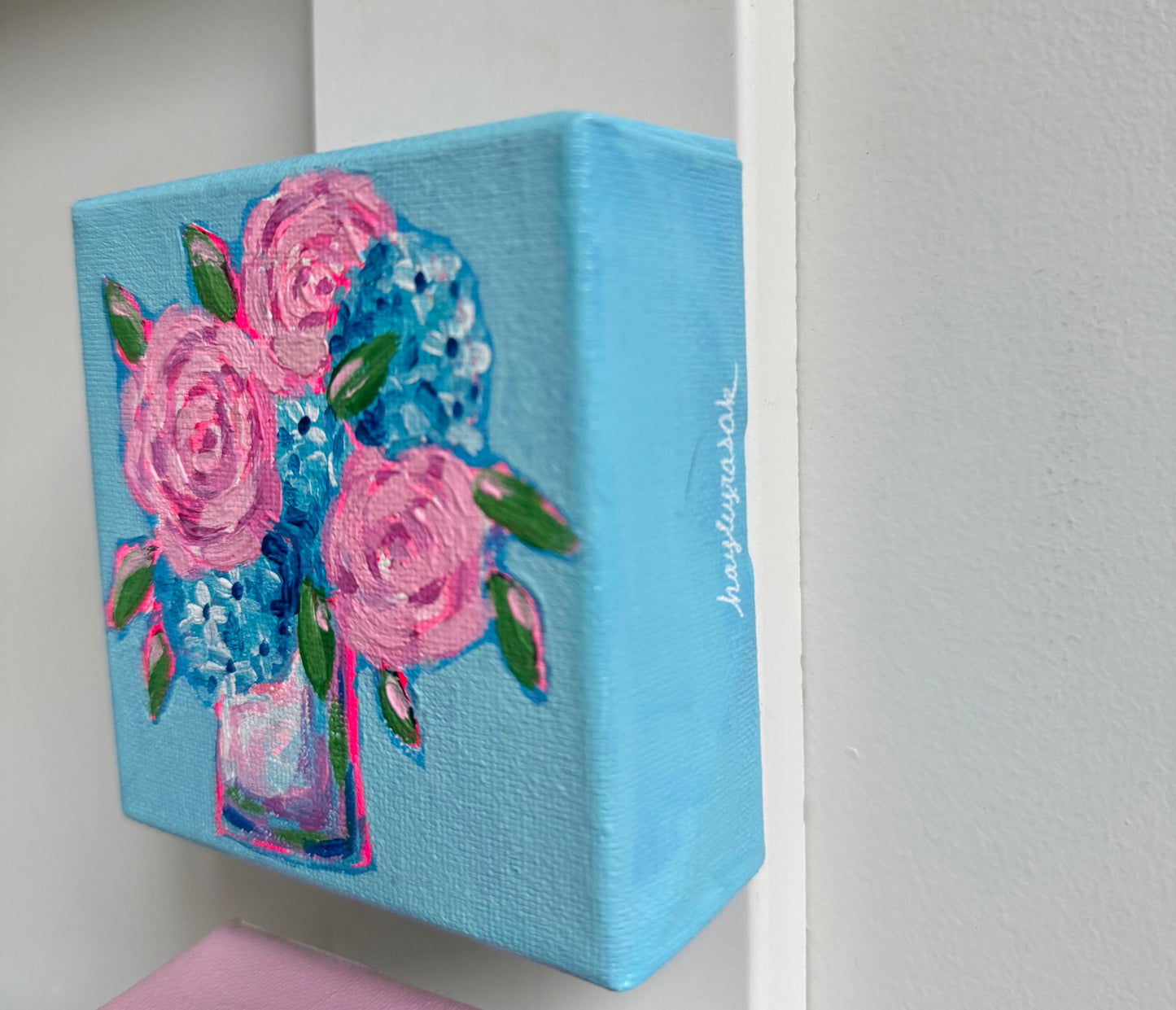 Hello Beautiful 4”x 4” Acrylic painting