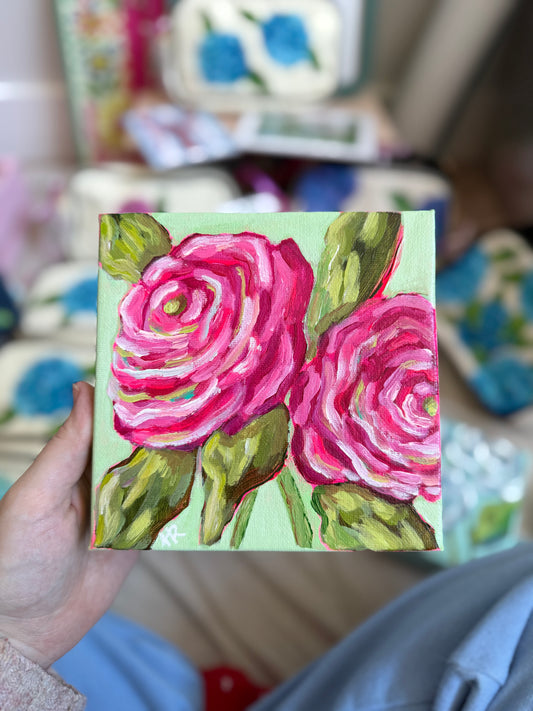 Twin roses 6” x6”