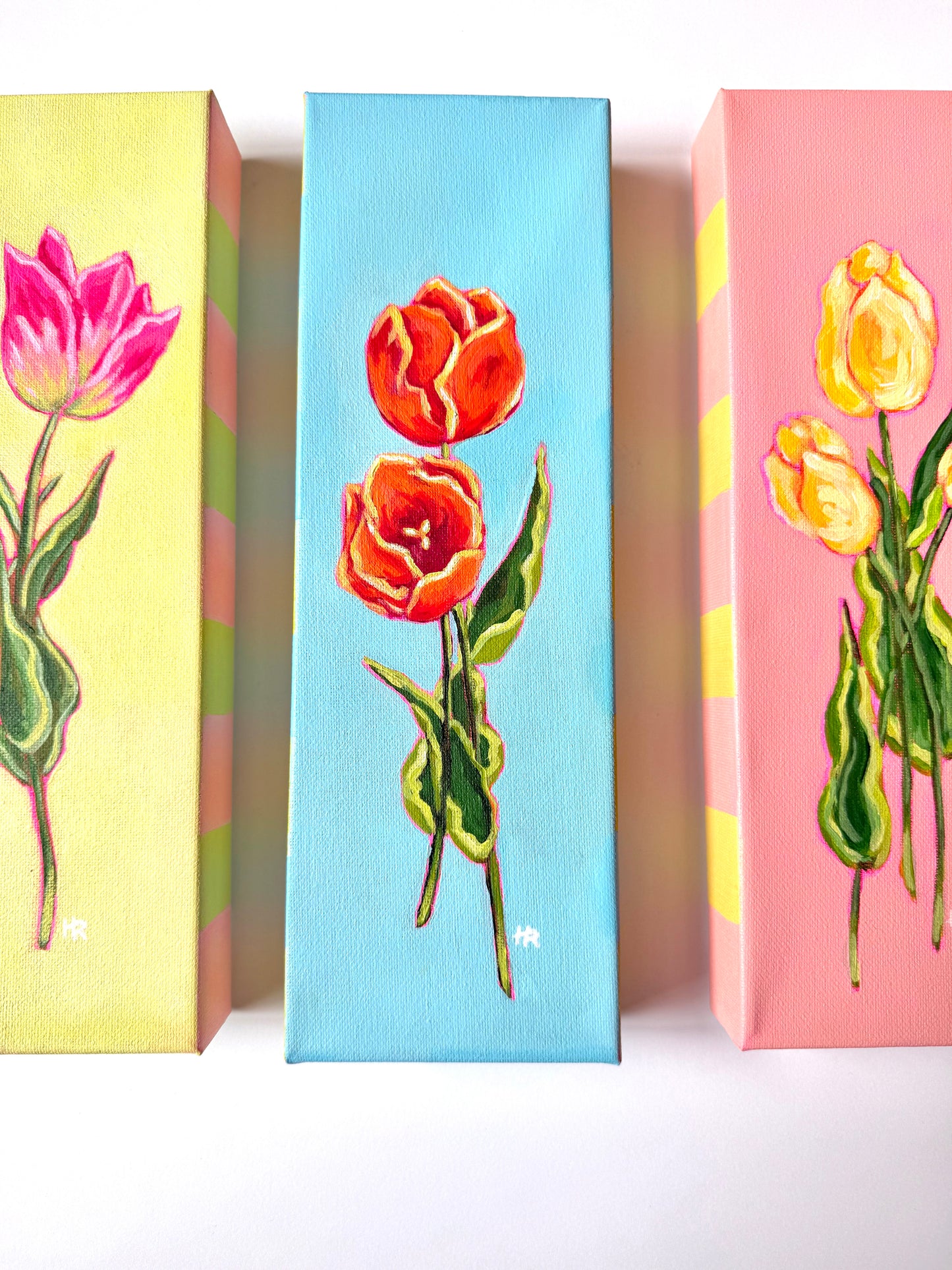 Orange Tulips 4”x 12” Painting