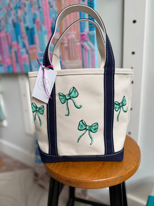 Green Bow tote bag