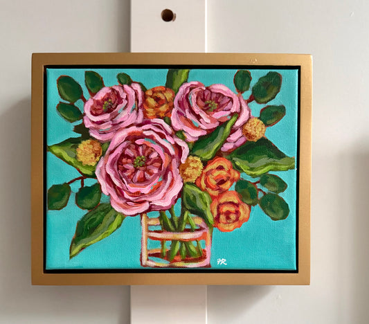 Freshly Gathered 8”x10” framed in gold painted wood frame