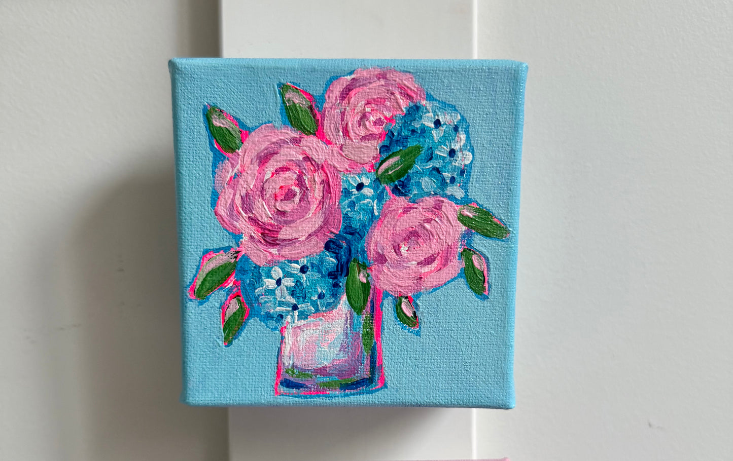 Hello Beautiful 4”x 4” Acrylic painting