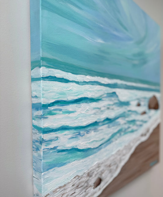 Oceans Embrace 24”x24” Acrylic Painting