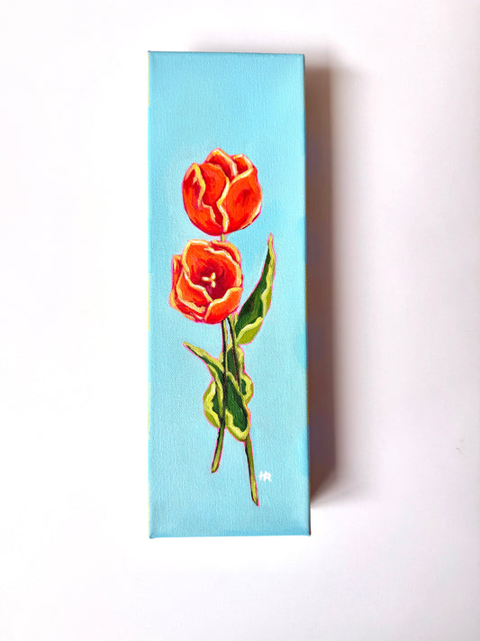 Orange Tulips 4”x 12” Painting