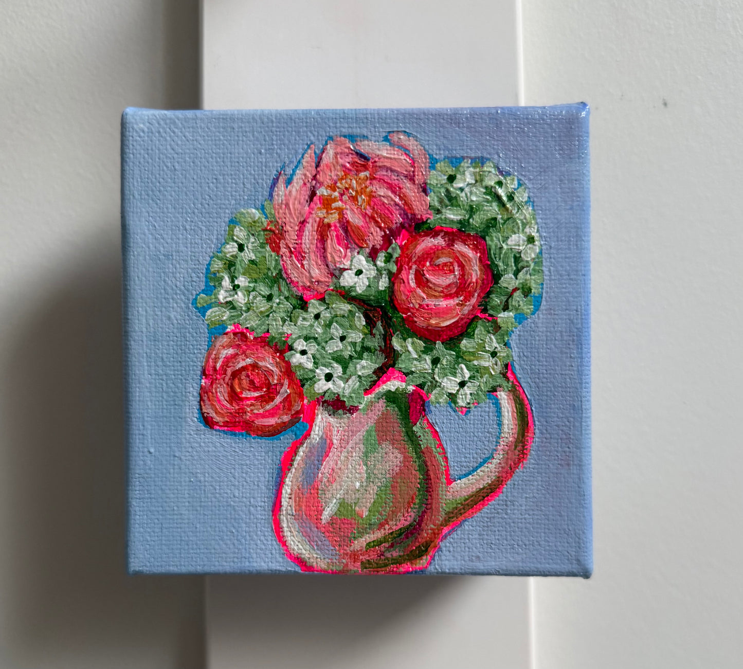 Whimsical Bouquet 4”x 4” Acrylic Painting