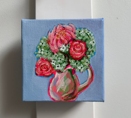 Whimsical Bouquet 4”x 4” Acrylic Painting