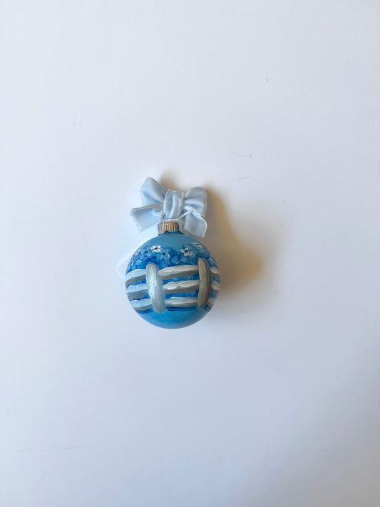 Blue hydrangea fence ornament