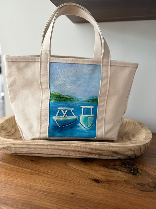 (Blue Boats) LL Bean Boat and Tote